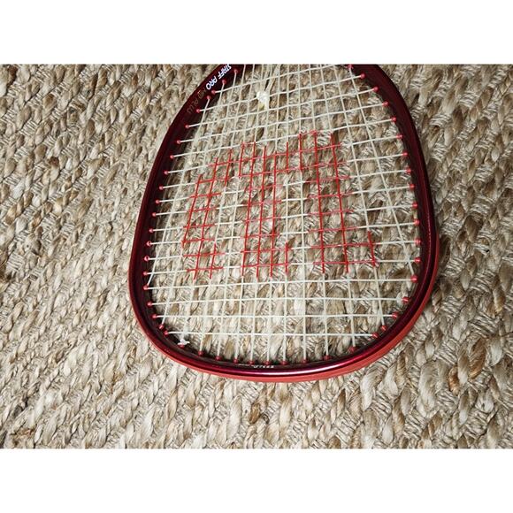 New Vintage Wilson Staff Pro Mid Plus High Beam Series Red White Racket & Case - Picture 3 of 8